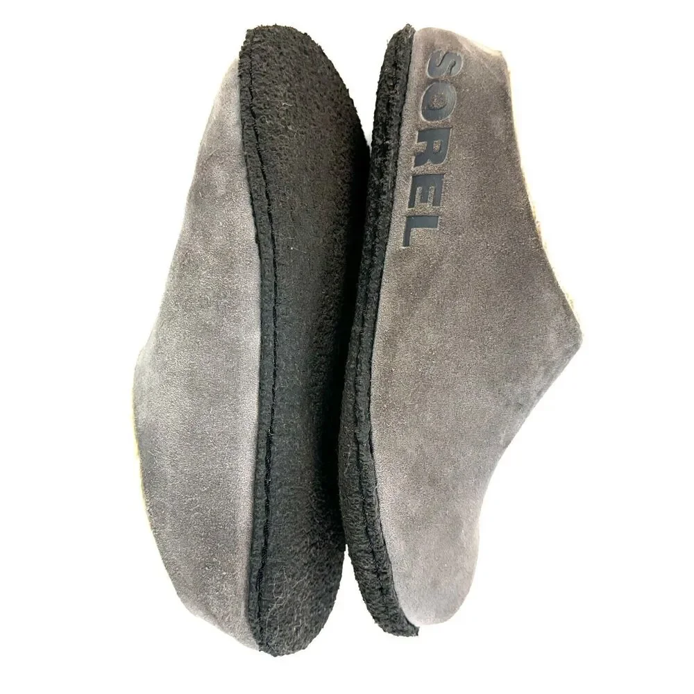 Sorel Kids Youth Size 3 Gray Falcon Ridge Sherpa Lined Slippers